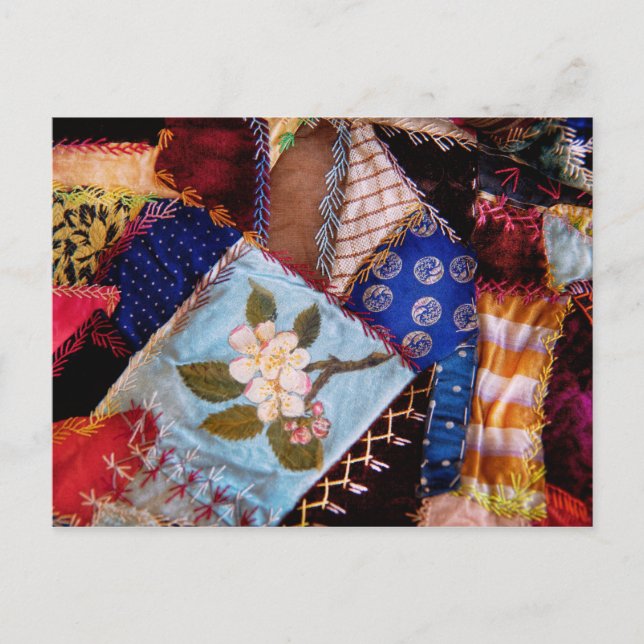 Cartão Postal Costura - Patchwork - Colcha da vovó (Frente)