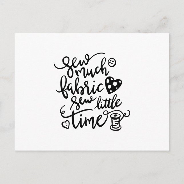 Cartão Postal costura | Pouco Tecido Pouco Tempo (Frente)