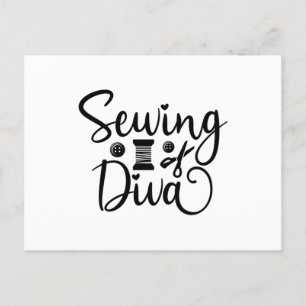 Cartão Postal Costureira Diva