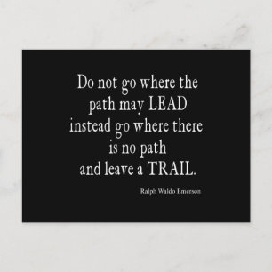 Cartão Postal Cotação de Liderança Inspiracional Vintage Emerson
