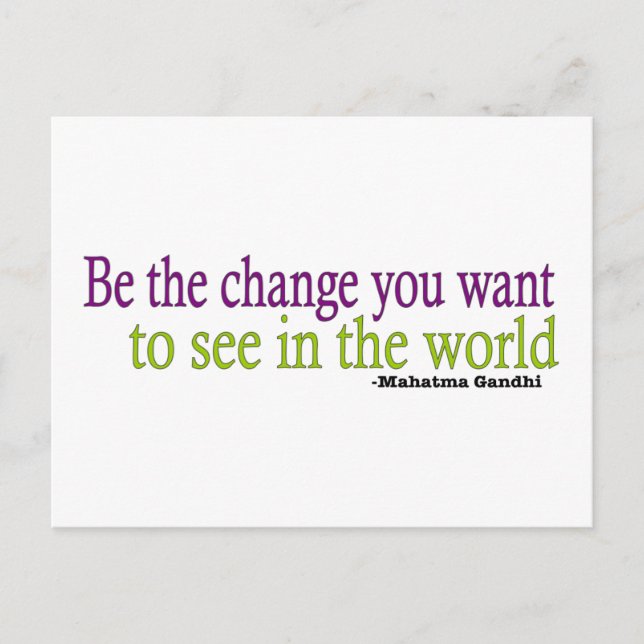 Cartão Postal Cotação Gandhi (Frente)