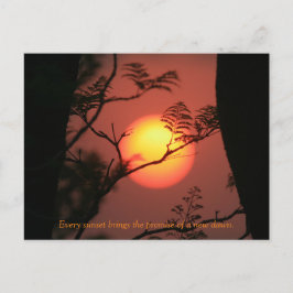 Cartão Postal Cotação Inspirativa Sunset