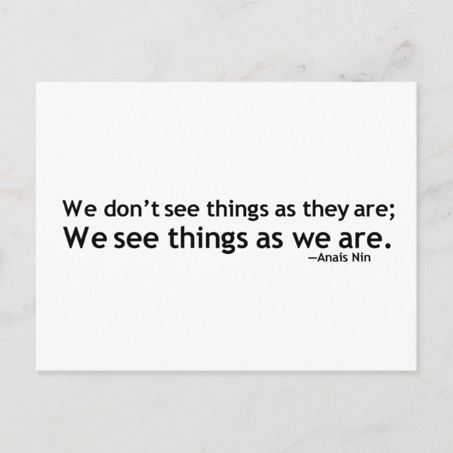 Cartão Postal Cotação Motivacional Anais Nin (Frente)