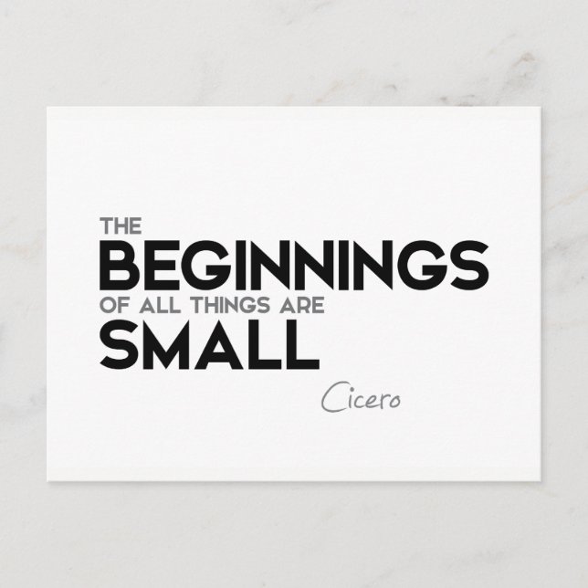Cartão Postal COTAS: Cícero: Começos são pequenos (Frente)