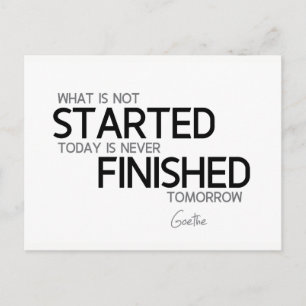 Cartão Postal COTAS: Goethe: Começou hoje, terminou amanhã