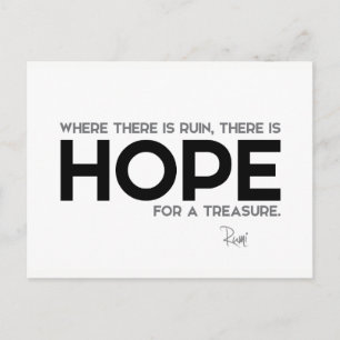 Cartão Postal COTAS: Rumi: Ruin, esperança