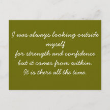 Cartão postal cotável - autoconfiança