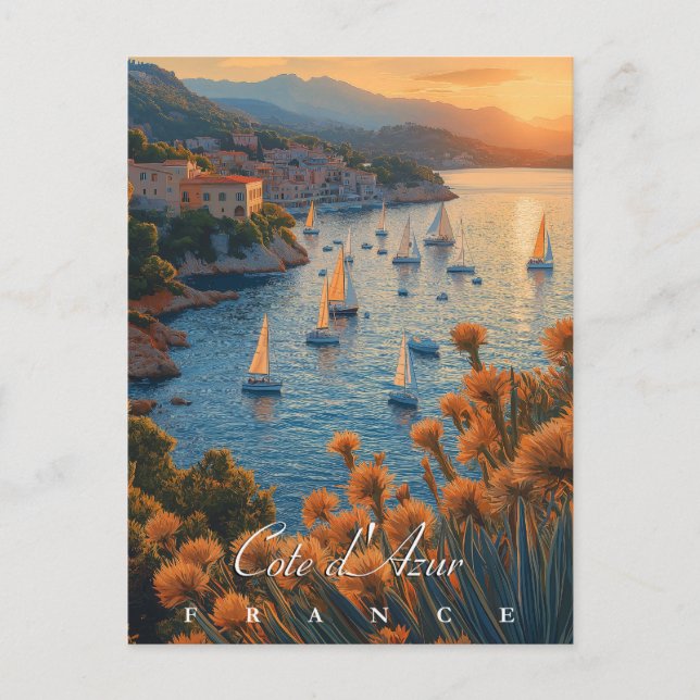 Cartão Postal Côte d’Azur, França (Frente)