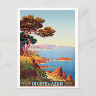 Cartão Postal Cote d' Azur, vista na Costa Francesa