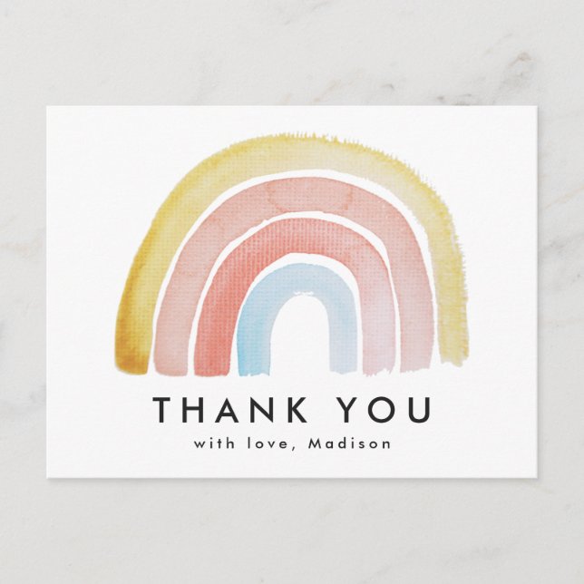 Cartão Postal Cotovelo Cónico e Colorido Arco-Íris Obrigado (Frente)