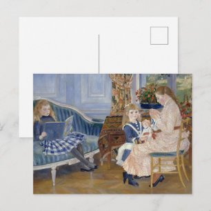 Cartão Postal Cottagecore Cena Pastoral da Infância de Renoir