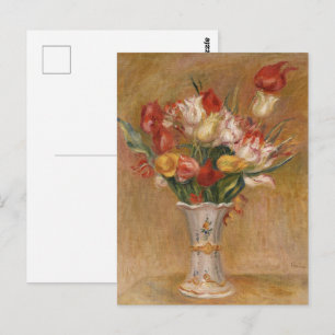 Cartão Postal Cottagecore Renoir Floral Vintage Arte de Tulipas