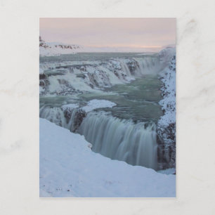 Cartão Postal Coulfoss Waterfall na Islândia