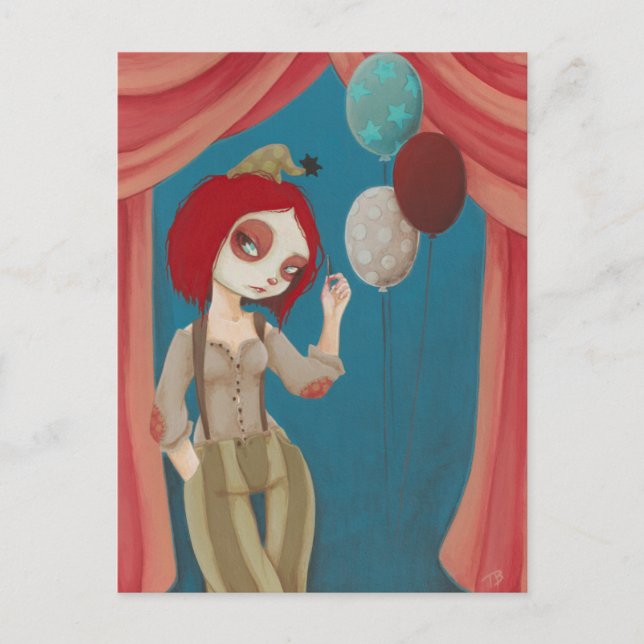 Cartão Postal Coulrofobia - Cartaz de palhaço ruim (Frente)