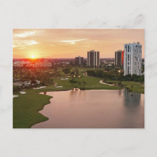 Cartão Postal Country Club no pôr do sol, Aventura, Flórida
