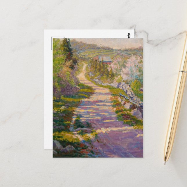 Cartão Postal Country Lane por Newell Convers Wyeth (Frente/Verso In Situ)