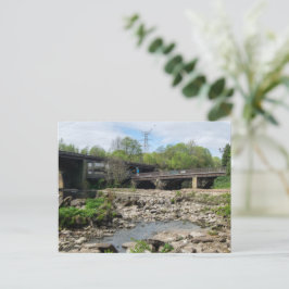 Cartão Postal County Bridge e o Rio Calder, Sowerby Bridge