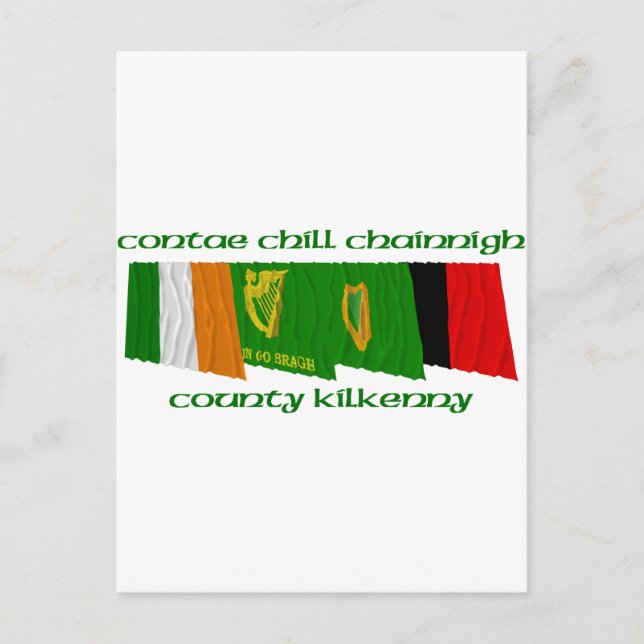 Cartão Postal County Kilkenny Flags (Frente)