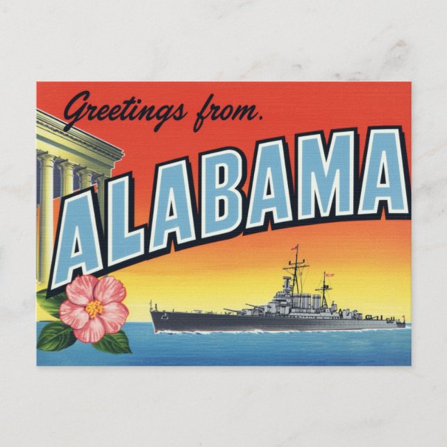 Cartão Postal Couraçado e Capitólio do Alabama (Frente)