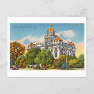 Cartão Postal Court House in Valdosta, Georgia, Viagens vintage