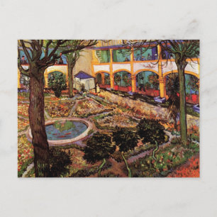 Cartão Postal Courtyard of Hospital at Arles, por Vincent van Go