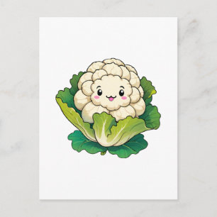 Cartão Postal Couve-flor Kawaii