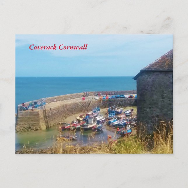 Cartão Postal Coverack Harbor O Lizard Cornwall Inglaterra (Frente)