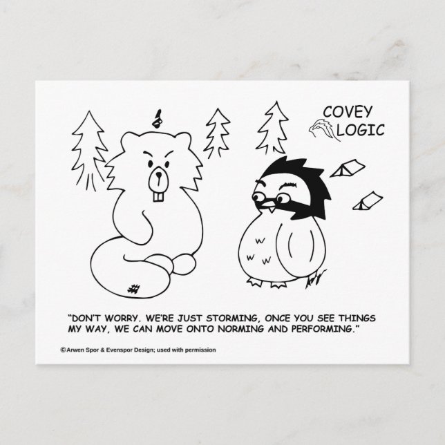 Cartão postal Covey Logic "Storming" (Frente)