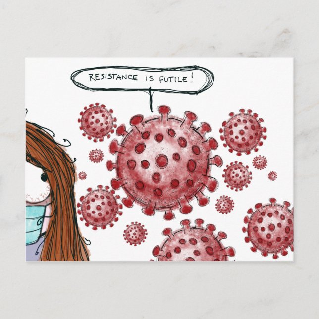 Cartão Postal COVID-19: Resistência é Futil! (Frente)