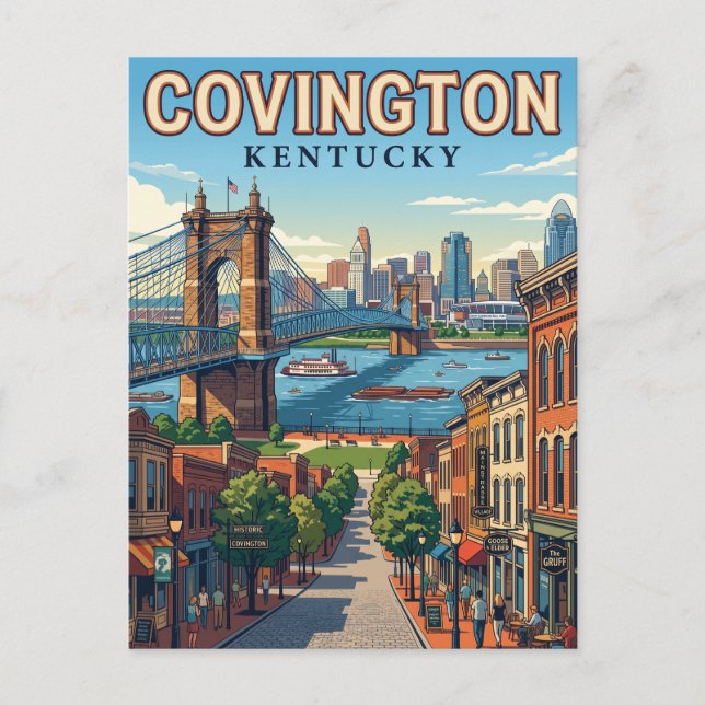 Cartão Postal Covington, Kentucky (Frente)