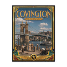 Covington Kentucky Arte Deco Vintage Era de Ouro