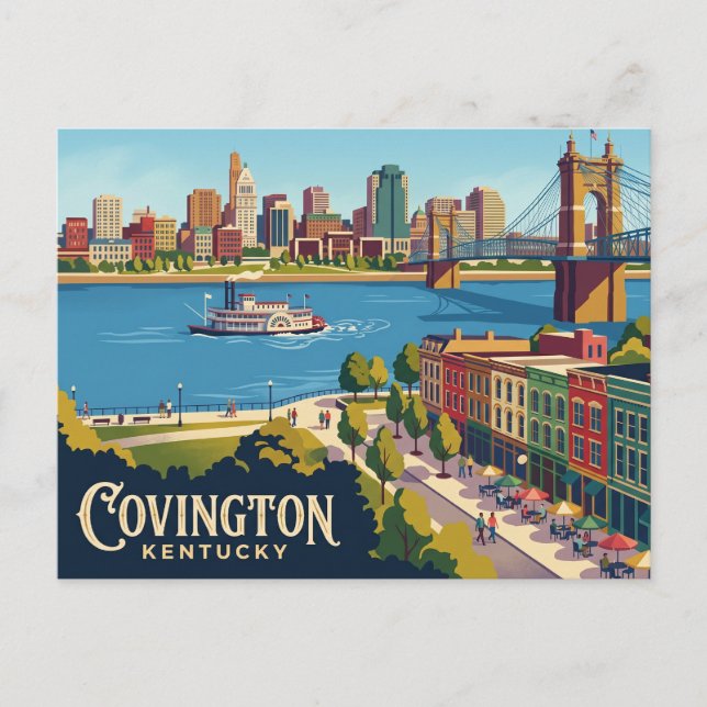Cartão Postal Covington, Kentucky Kentucky (Frente)