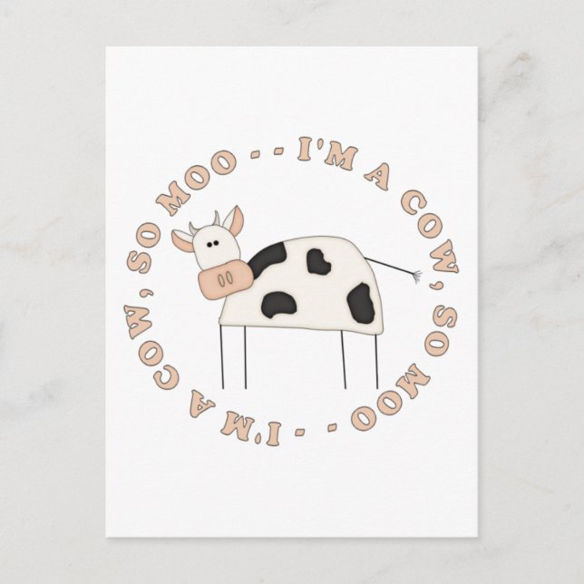 Cartão Postal Cow Moo (Frente)