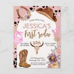 Cartão Postal Cowboy Birthday 1 rua Festa de aniversário Rodeo