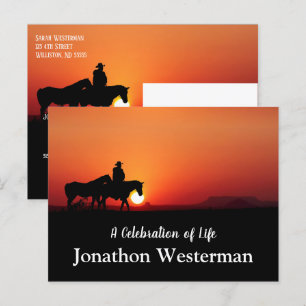 Cartão Postal Cowboy cavalaria no Sunset Celebration of Life