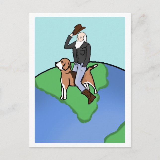 Cartão Postal Cowboy Darwin em "O Beagle" (Frente)