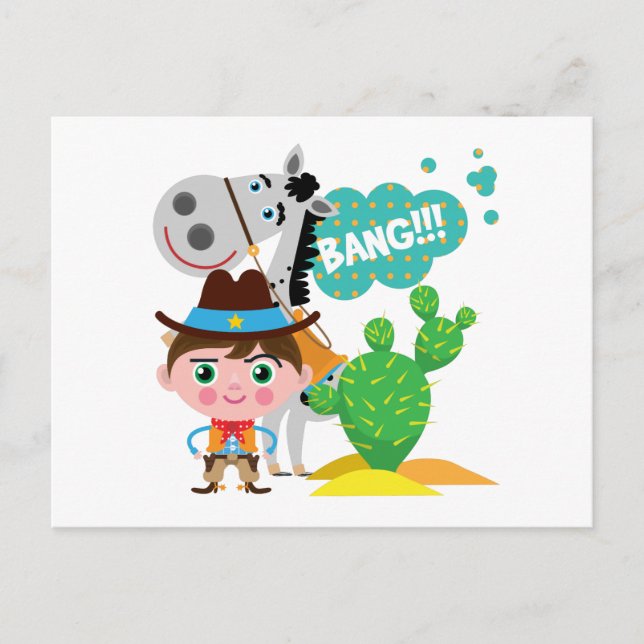 Cartão Postal Cowboy e Cavalo (Frente)