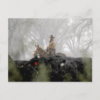 Cartão Postal Cowboy no inverno