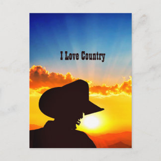 Cartão Postal Cowboy Silhouette