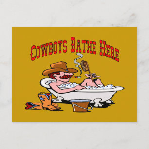 Cartão Postal Cowboys Bathe Here