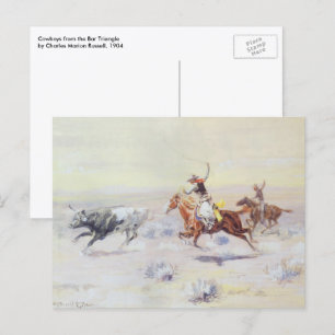 Cartão Postal Cowboys do Triângulo do Bar por CM Russell
