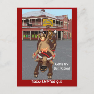 Cartão Postal Cowgirl Bullrider