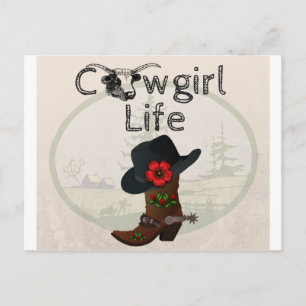 Cartão Postal Cowgirl Life