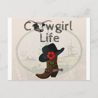 Cartão Postal Cowgirl Life