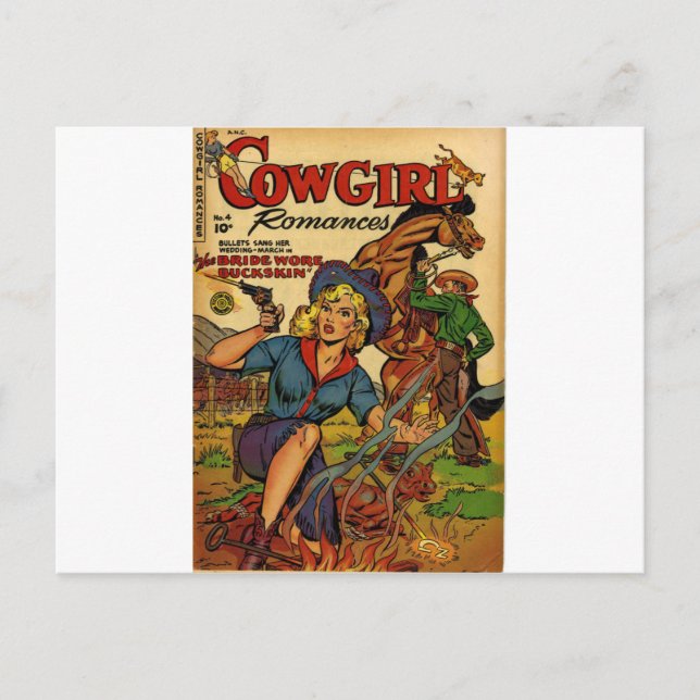 Cartão Postal Cowgirl no Range (Frente)