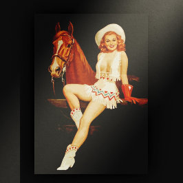 Cartão Postal Cowgirl Pin-Up