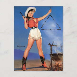 Cartão Postal Cowgirl Pin-Up 1