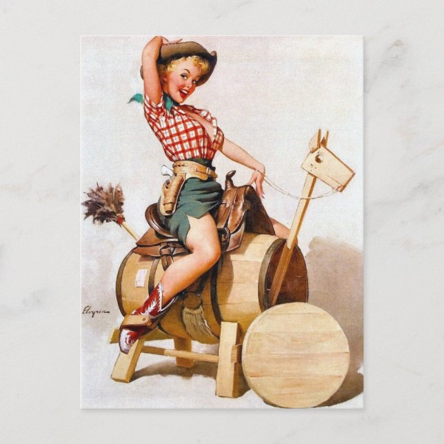 Cartão Postal Cowgirl Pin-Up 2 (Frente)