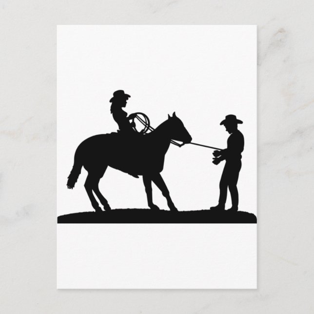 Cartão Postal Cowgirl Roping Cowboy (Frente)