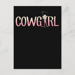 Cartão Postal Cowgirl Western Hat Country Mulher Rodeo